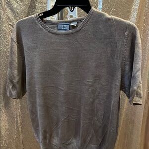 Beige 💯% Silk Short Sleeve Sweater